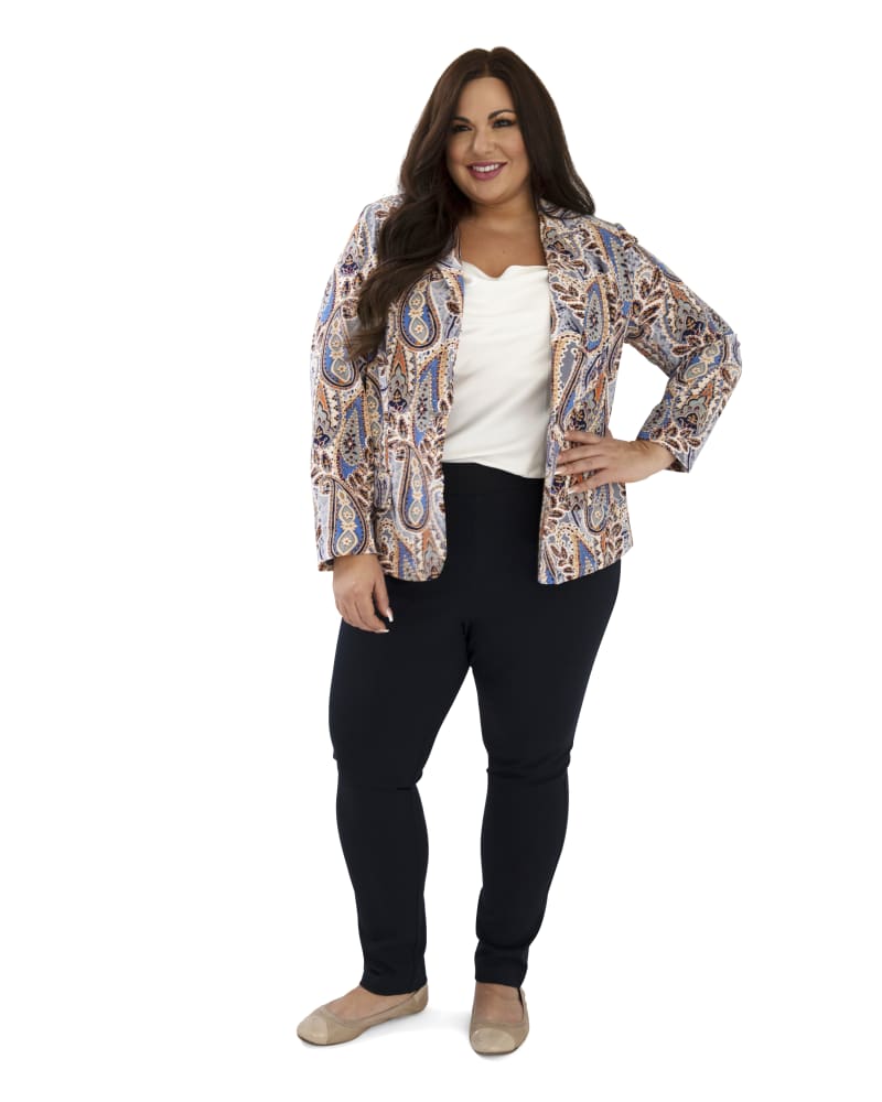 Paisley Printed Blazer Tan